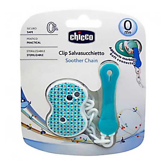 Chicco Fashion Clip para chupete de color azul 1u