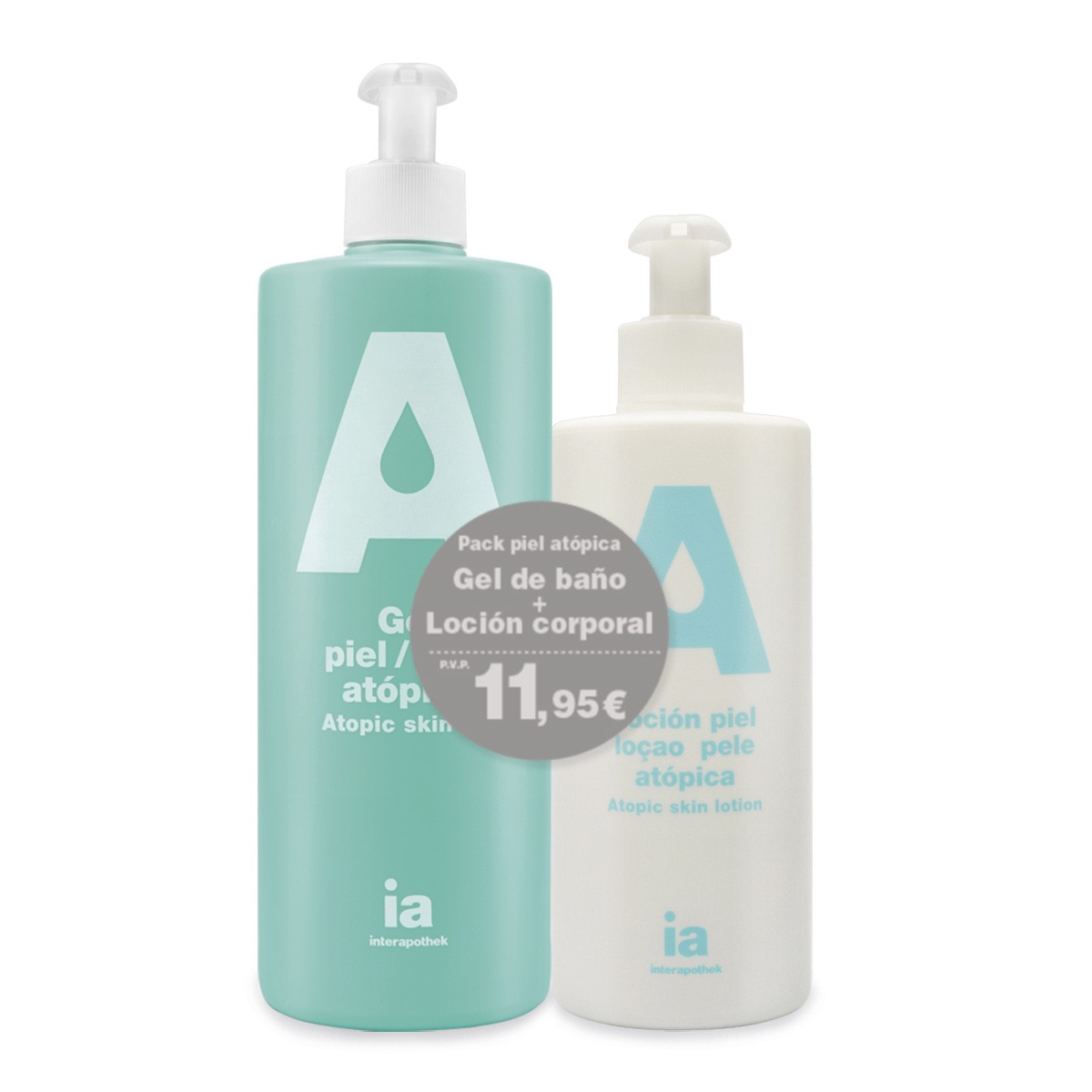 Interapothek pack para pieles atópicas gel baño 750ml + loción 400ml