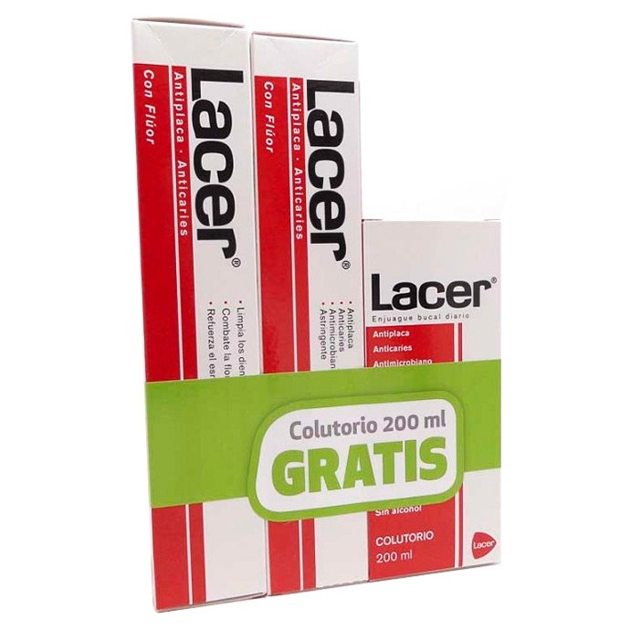 Lacer Pasta dental 125ml x2 + Colutorio 100ml