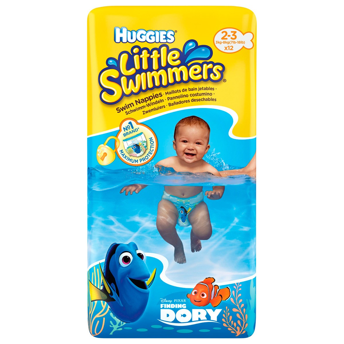 Huggies pañal bañador swimmers 3-8kg 12uds