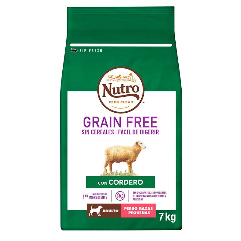 Nutro grain free adulto mini cordero 7 kg