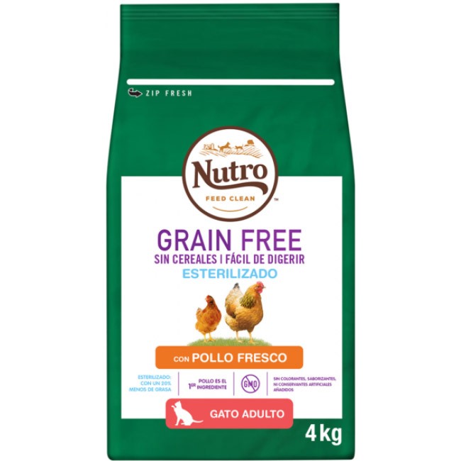 Nutro grain free gato esterilizado pollo 4 kg