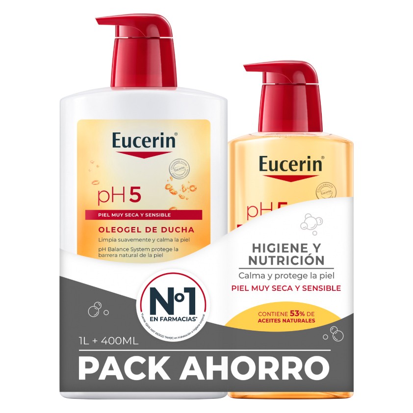 Eucerin Family Oleogel limpieza de la piel 1000ml + 400ml