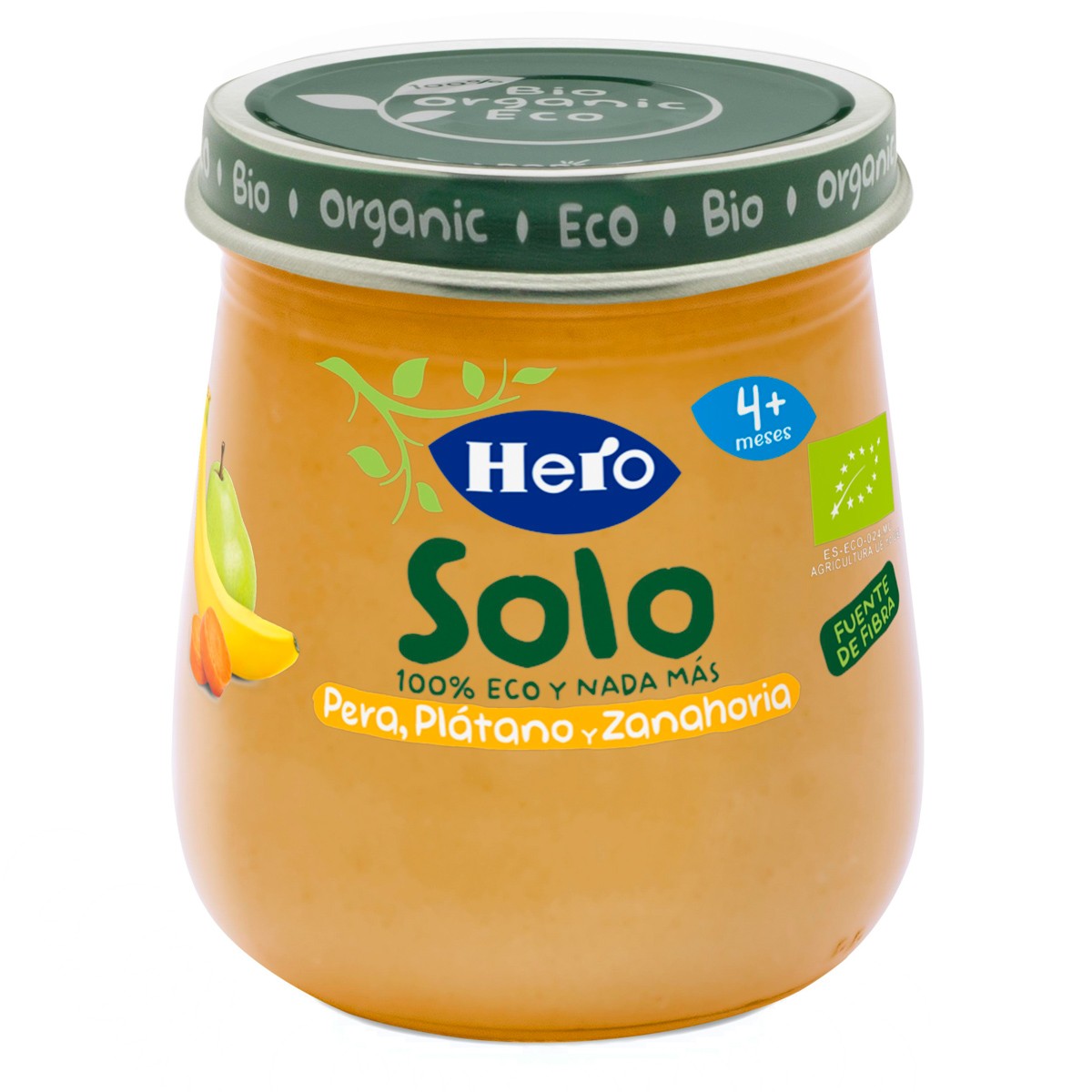 Hero Baby Solo ecológico pera plátano zanahorias 120g