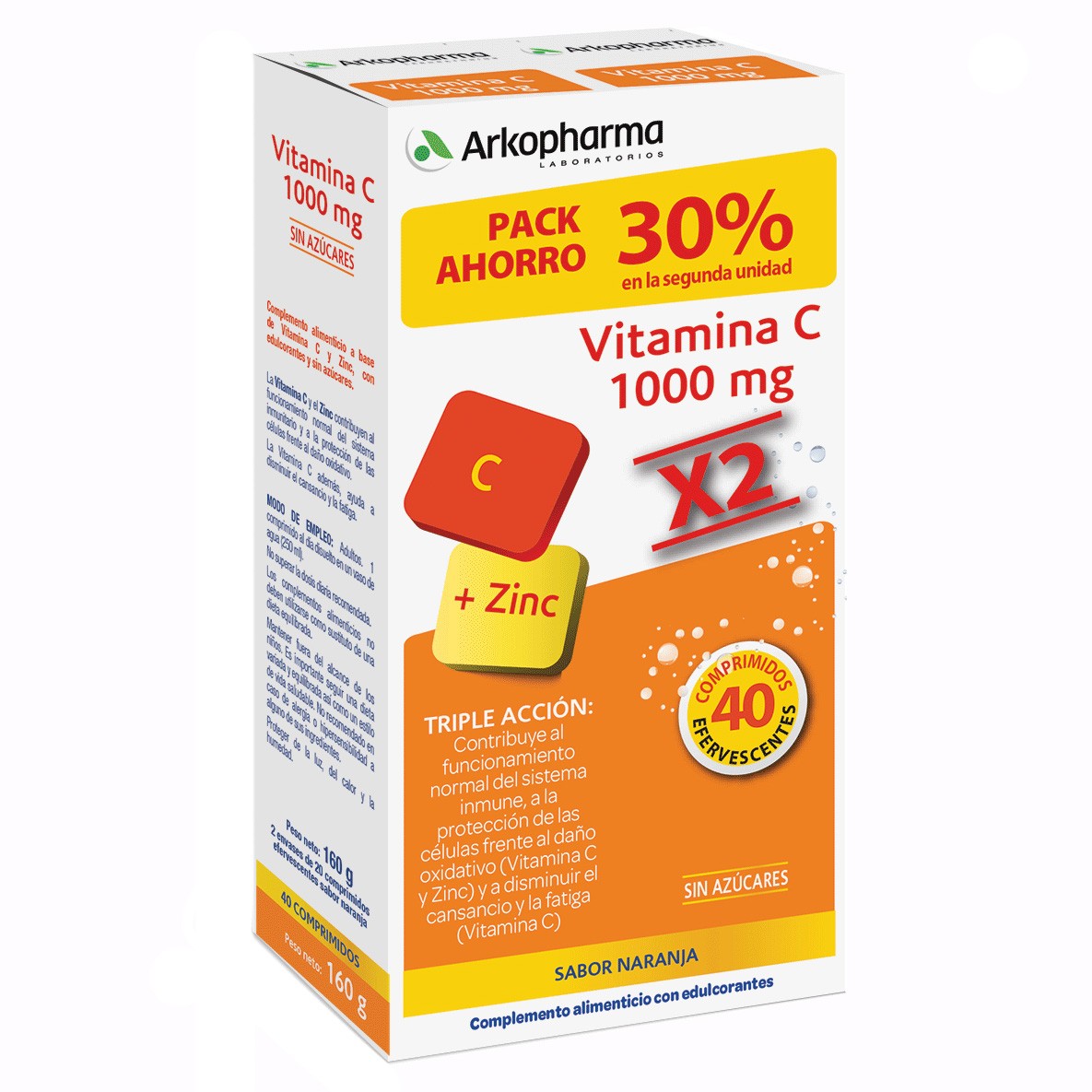 Arkovital vit c 2x20 comp. Efervescentes