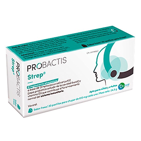 Botical Health Probactis Strep para adultos 30 pastillas de fresa