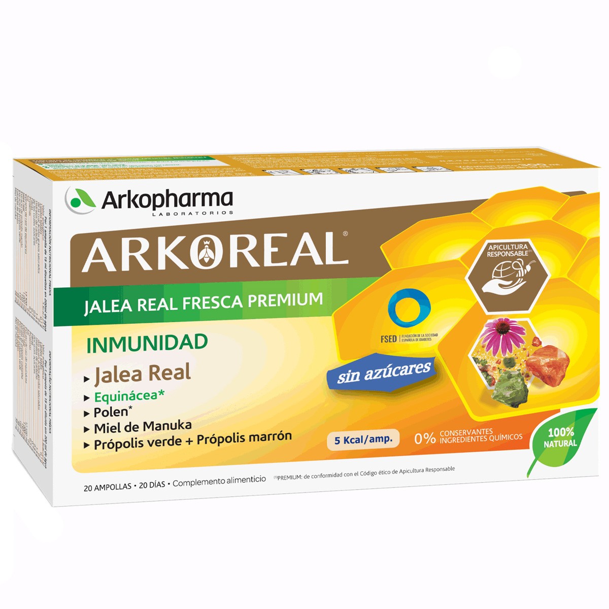 Arkopharma Arkoreal jalea real inmunidad sin azúcar 20 ampollas