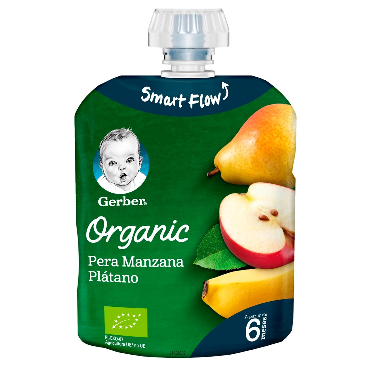 Gerber Bolsita Pera Manzana Plátano Puré de Fruta 90 g Nestlé