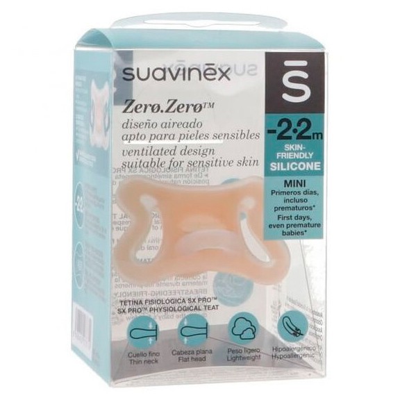 Suavinex Chupete ZERO.ZERO Tetina Fisiológica Sx Pro 2-2 meses 1 unidad