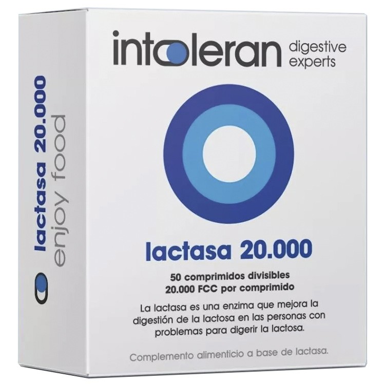 Intoleran Lactasa 20 000 para una intolerancia a la lactosa muy alta 50 comprimidos