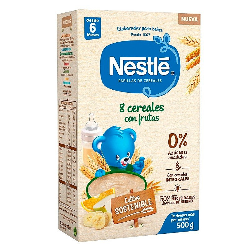 Nestlé papilla 8 cereales con frutas 500g