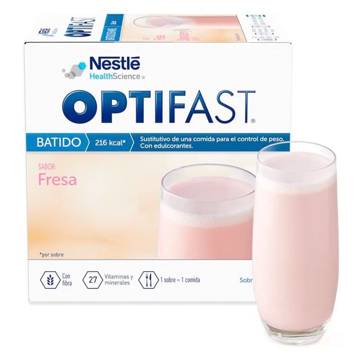 Nestlé Optifast Batidos de pérdida de peso con sabor a fresa - 12 sobres