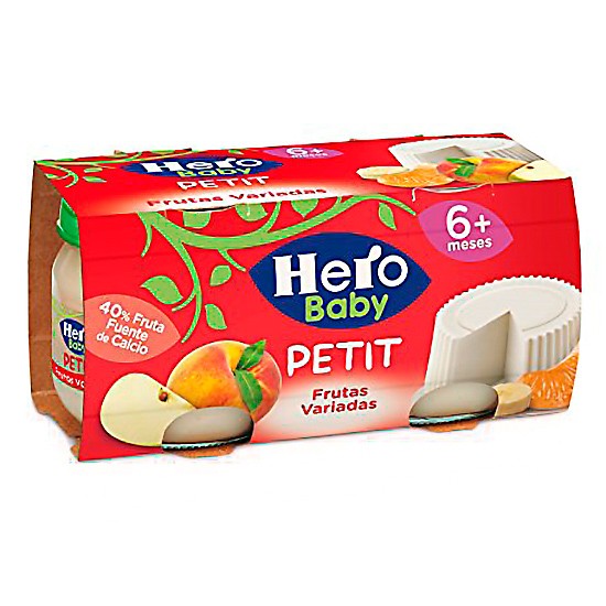 Hero Baby Petit tarrito de queso con fruta variada pack de 2 80g