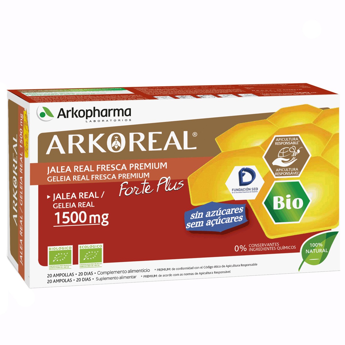 Arkopharma Arkoreal jalea real sin azúcar 20 ampollas de 1500mg