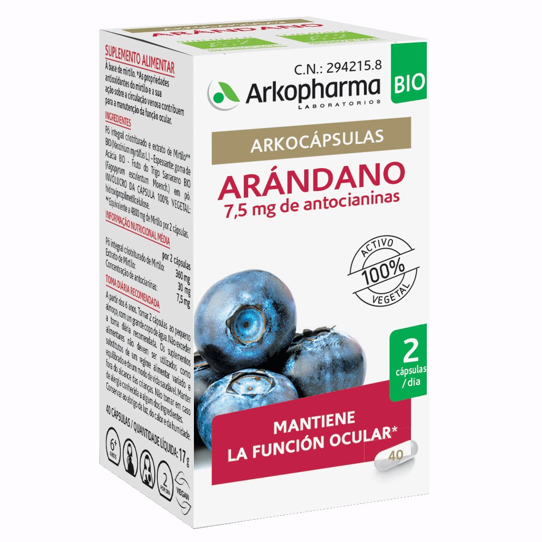 Arkopharma Arkocápsulas arándano 40 cápsulas