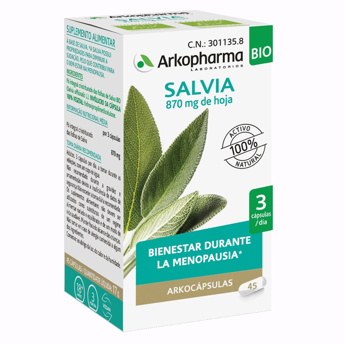 Arkopharma Arkocápsulas salvia 48 cápsulas