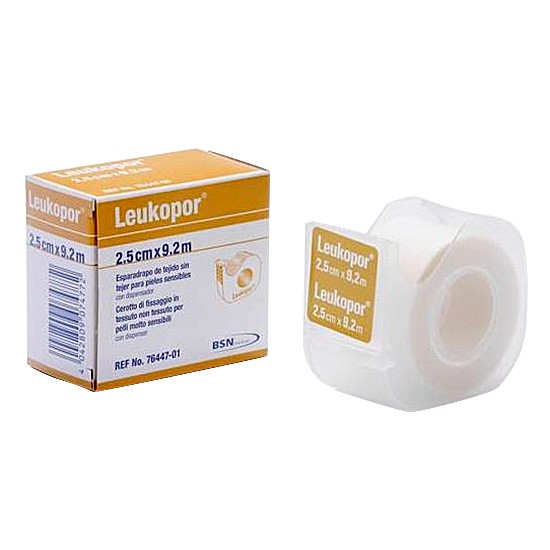 Leukopor papel dispensador 2,5 cm x 9,2 cm