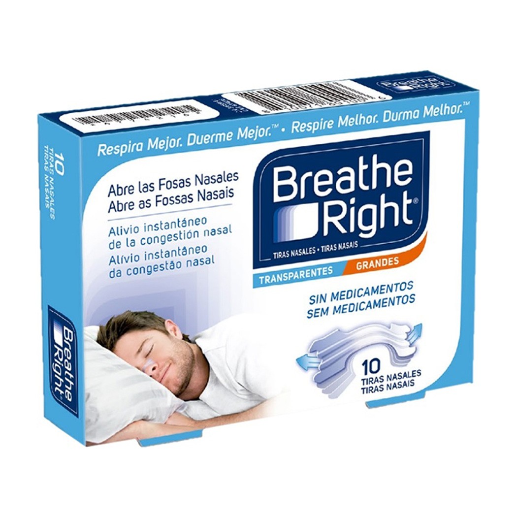 Breathe Right grande/mediano transparente 10u