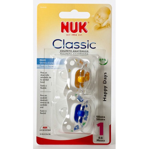 Nuk chupete de silicona talla 1 2u